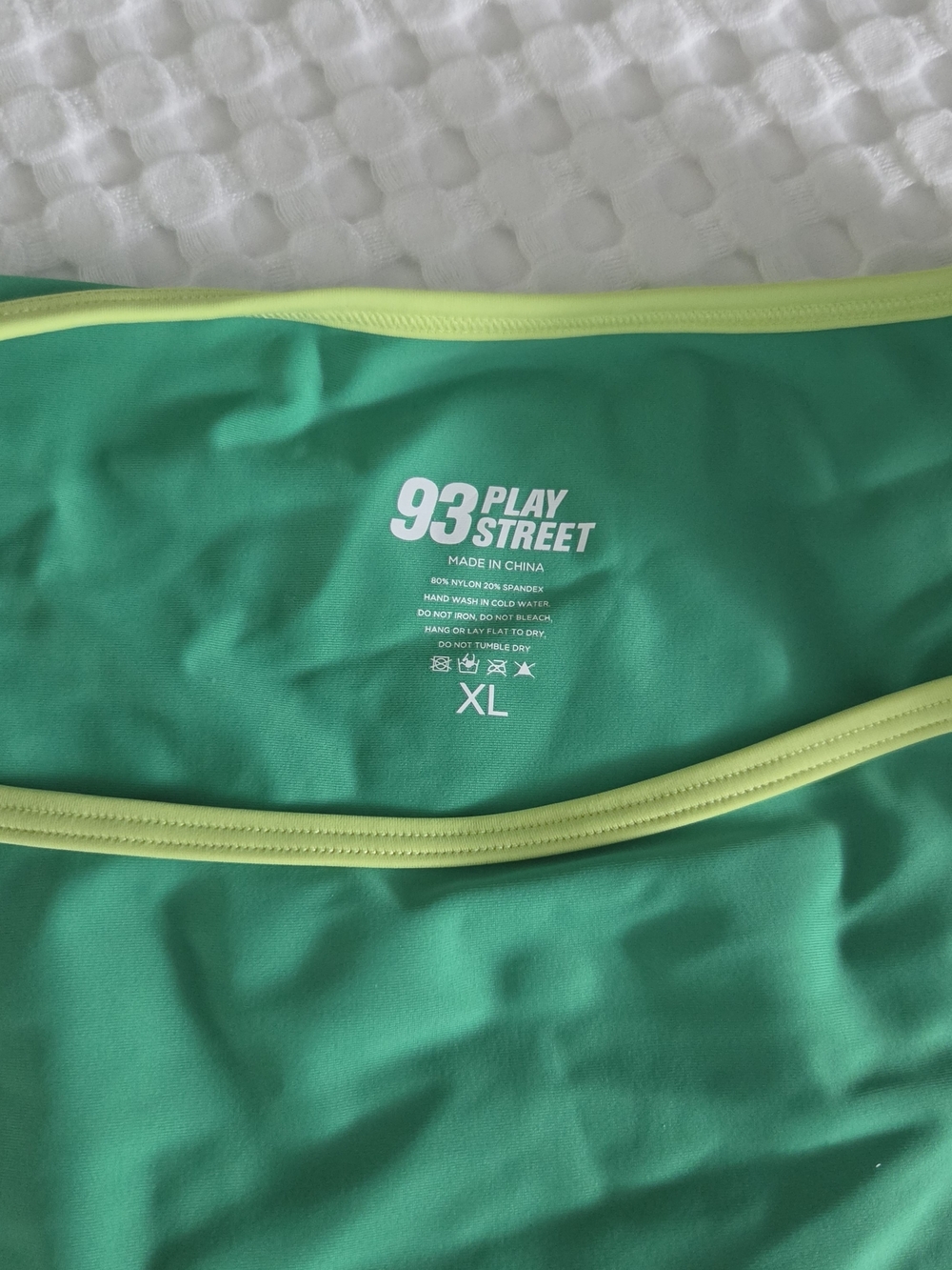 Green High-Cut Bikini Bottom with Lime Trim - Picture 2 of 2